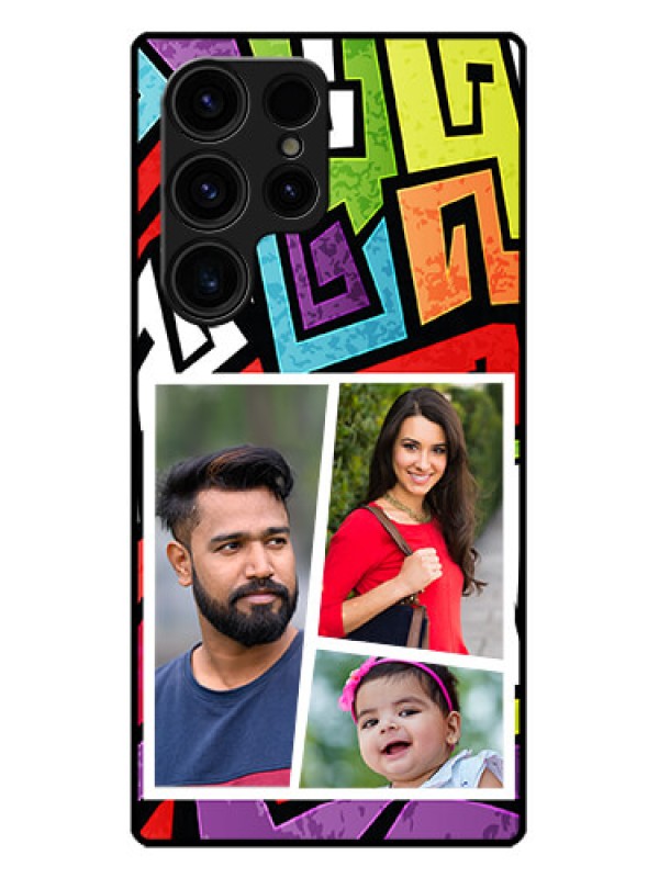 Custom Galaxy S23 Ultra 5G Custom Metal Phone CaseGraffiti Pattern Design