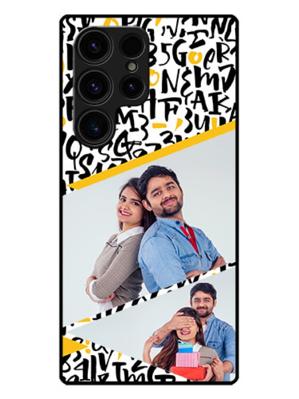 Custom Galaxy S23 Ultra 5G Custom Metal Phone CaseLetters Pattern Design