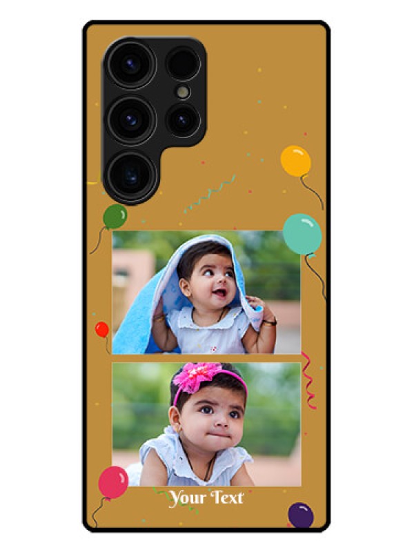 Custom Galaxy S23 Ultra 5G Custom Metal Phone CaseImage Holder With Birthday Celebrations Design