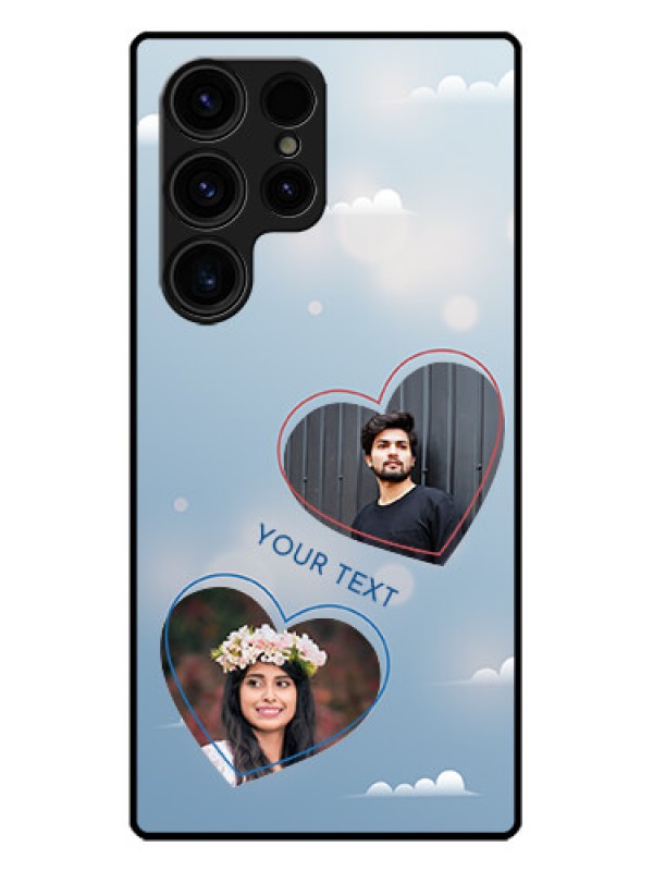 Custom Galaxy S23 Ultra 5G Custom Metal Phone CaseBlue Color Couple Design