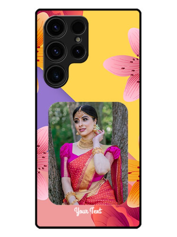 Custom Galaxy S23 Ultra 5G Custom Metal Phone Case3 Image With Vintage Floral Design