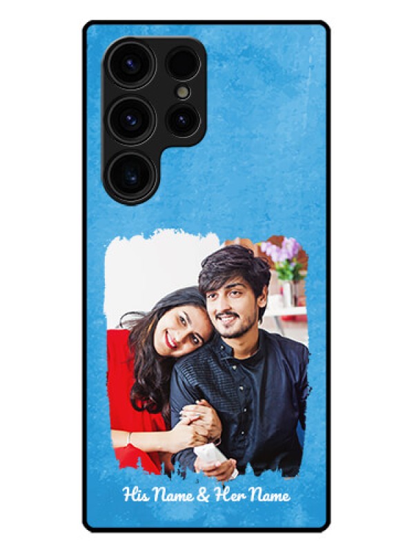 Custom Galaxy S23 Ultra 5G Custom Metal Phone CaseBlue Color Vintage Design