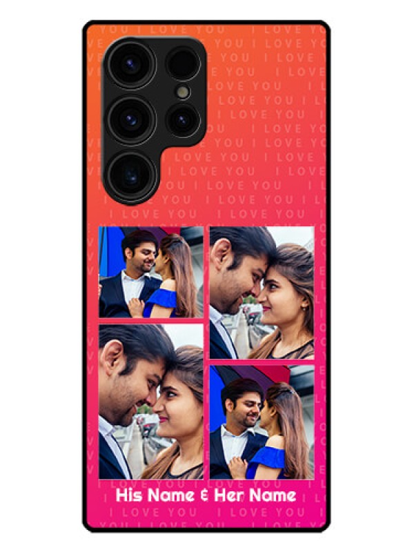 Custom Galaxy S23 Ultra 5G Custom Metal Phone CaseI Love You Pink Design