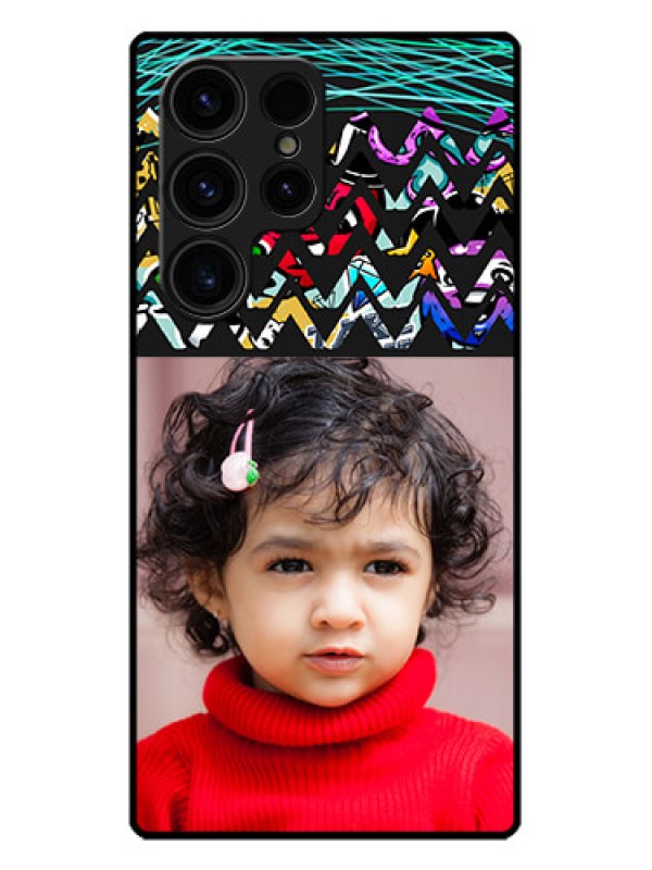 Custom Galaxy S23 Ultra 5G Custom Metal Phone CaseNeon Abstract Design