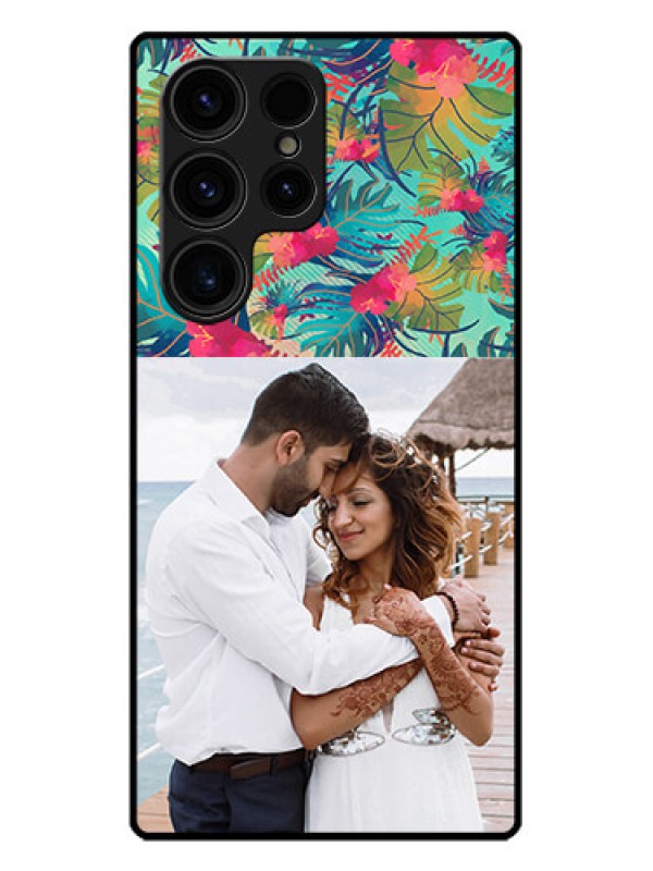 Custom Galaxy S23 Ultra 5G Custom Metal Phone CaseWatercolor Floral Design