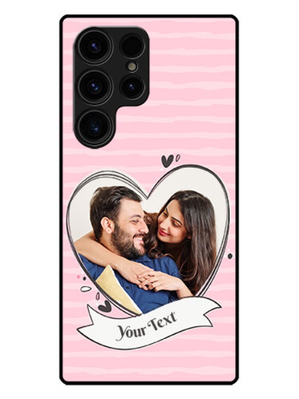 Custom Galaxy S23 Ultra 5G Custom Metal Phone CaseVintage Heart Design