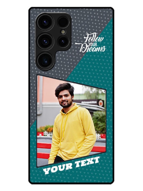 Custom Galaxy S23 Ultra 5G Custom Metal Phone CaseBackground Pattern Design With Quote