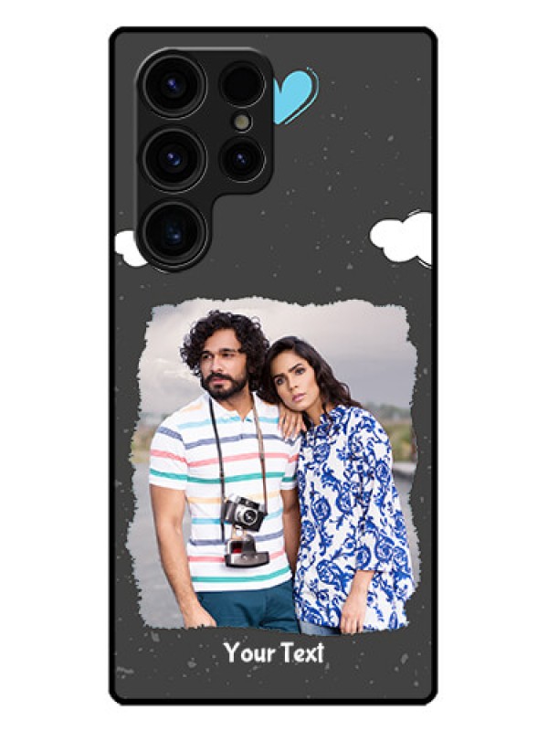 Custom Galaxy S23 Ultra 5G Custom Metal Phone CaseSplashes With Love Doodles Design