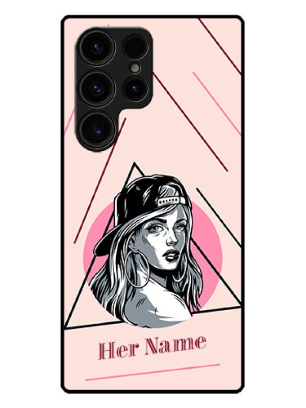 Custom Galaxy S23 Ultra 5G Custom Metal Phone CaseRockstar Girl Design