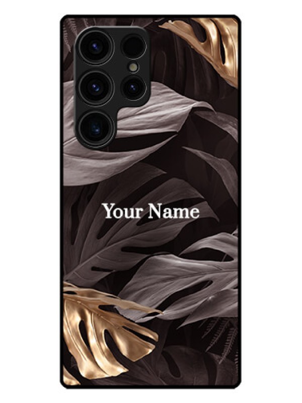 Custom Galaxy S23 Ultra 5G Custom Metal Phone CaseWild Leaves Digital Paint Design