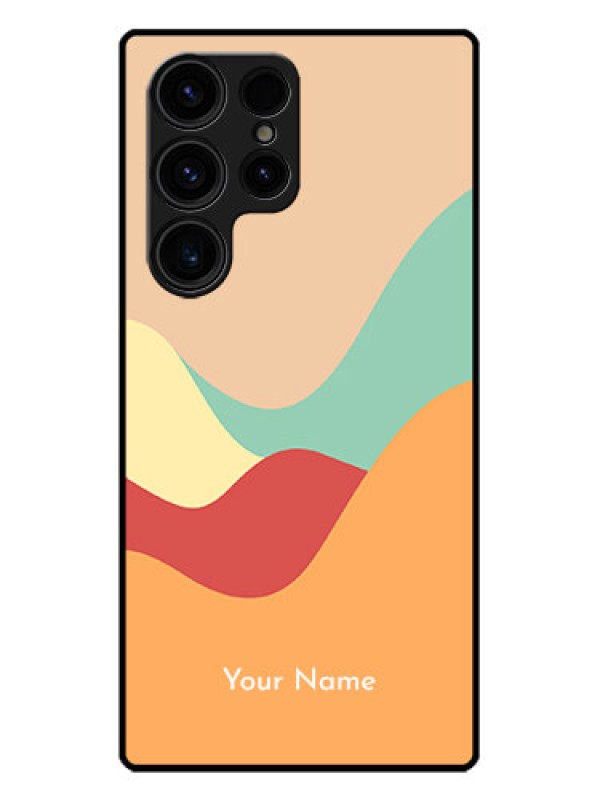 Custom Galaxy S23 Ultra 5G Custom Metal Phone CaseOcean Waves Multi - Colour Design