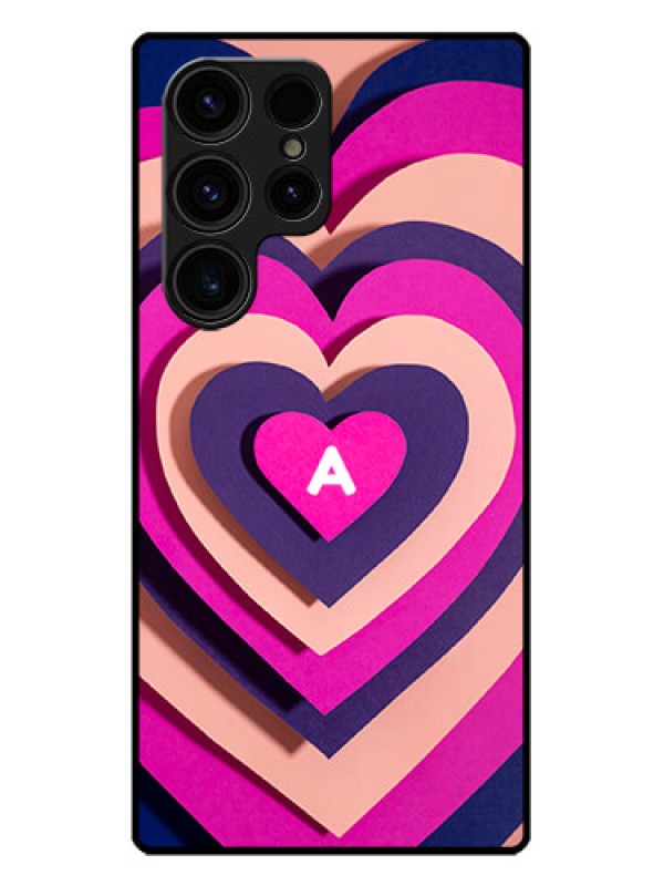 Custom Galaxy S23 Ultra 5G Custom Metal Phone CaseCute Heart Pattern Design