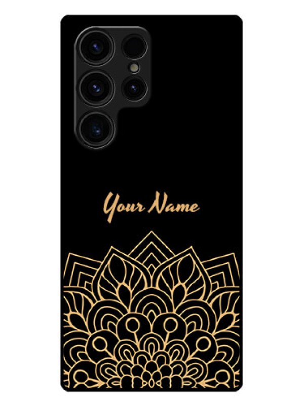 Custom Galaxy S23 Ultra 5G Custom Metal Phone CaseGolden Mandala Design