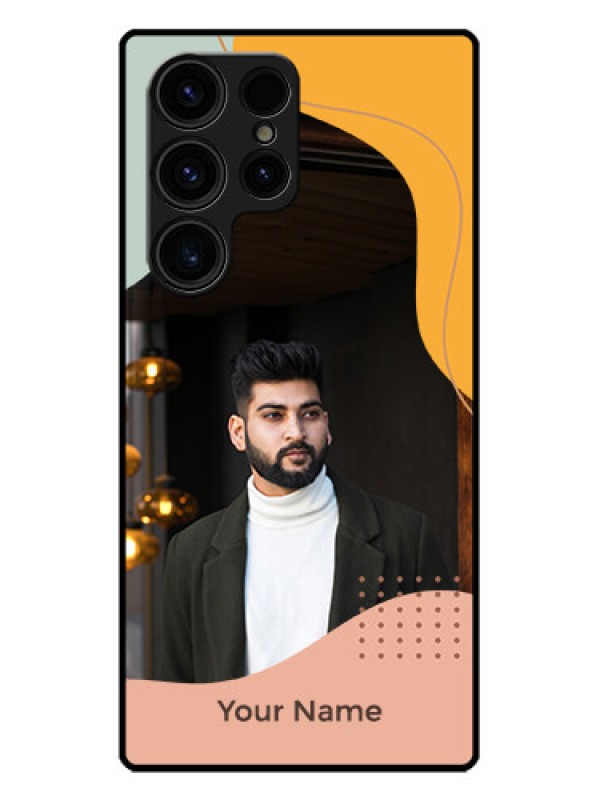 Custom Galaxy S23 Ultra 5G Custom Metal Phone CaseTri - Coloured Overlay Design