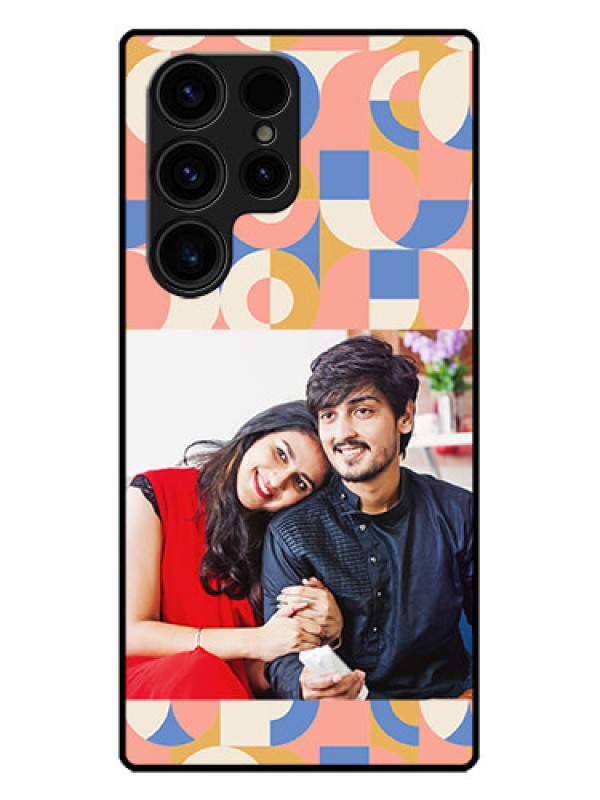 Custom Galaxy S23 Ultra 5G Custom Metal Phone CaseSemi - Circle Maze Pattern Design