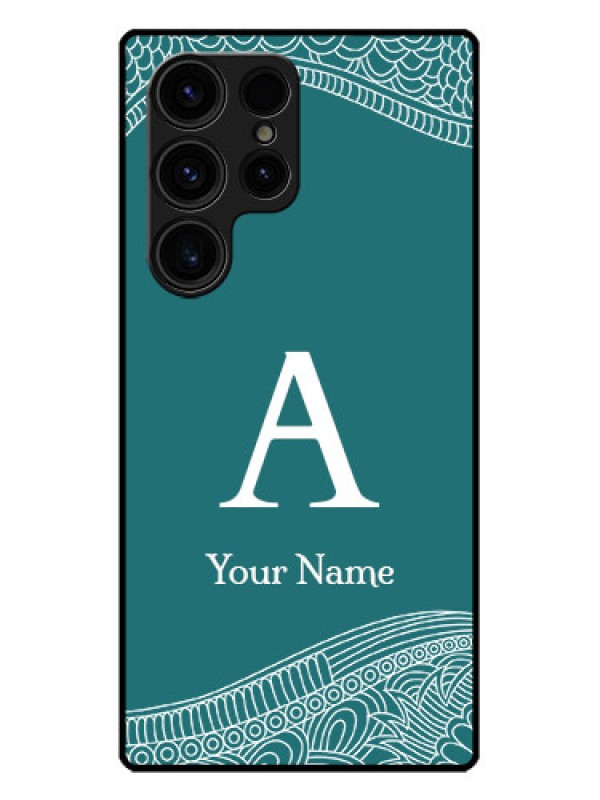 Custom Galaxy S23 Ultra 5G Custom Metal Phone CaseLine Art Pattern With Custom Name Design