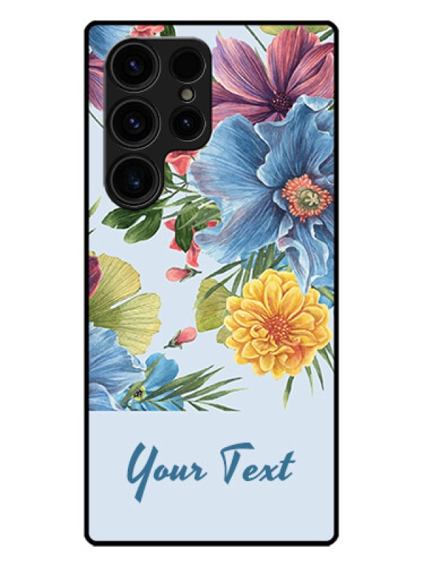 Custom Galaxy S23 Ultra 5G Custom Metal Phone CaseStunning Watercolored Flowers Painting Design