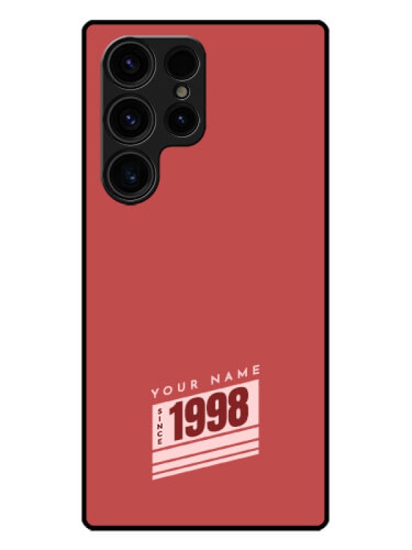 Custom Galaxy S23 Ultra 5G Custom Metal Phone CaseRed Custom Year Of Birth Design