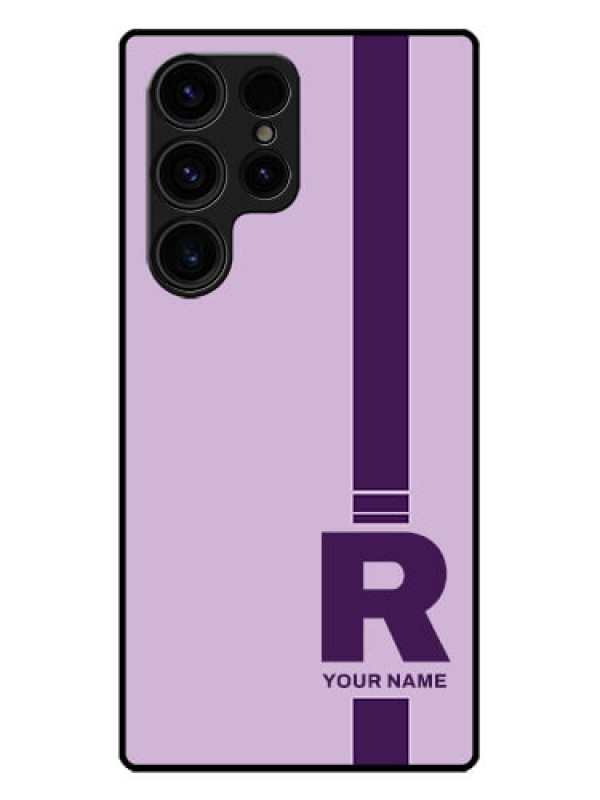 Custom Galaxy S23 Ultra 5G Custom Metal Phone CaseSimple Dual Tone Stripe With Name Design