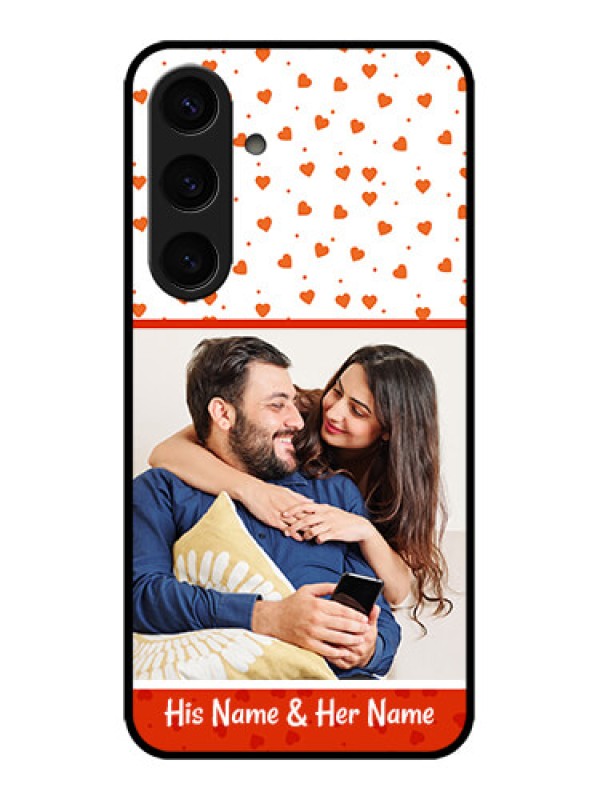 Custom Galaxy S24 5G Custom Metal Phone CaseOrange Love Symbol Design
