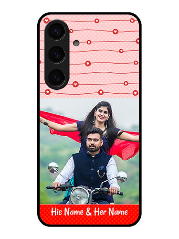 Custom Galaxy S24 5G Custom Metal Phone CaseRed Pattern Case Design