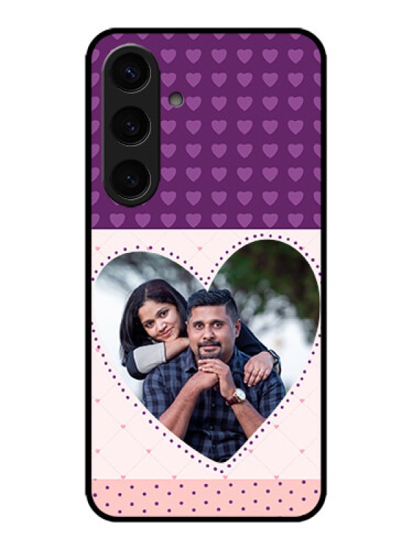 Custom Galaxy S24 5G Custom Metal Phone CaseViolet Love Dots Design