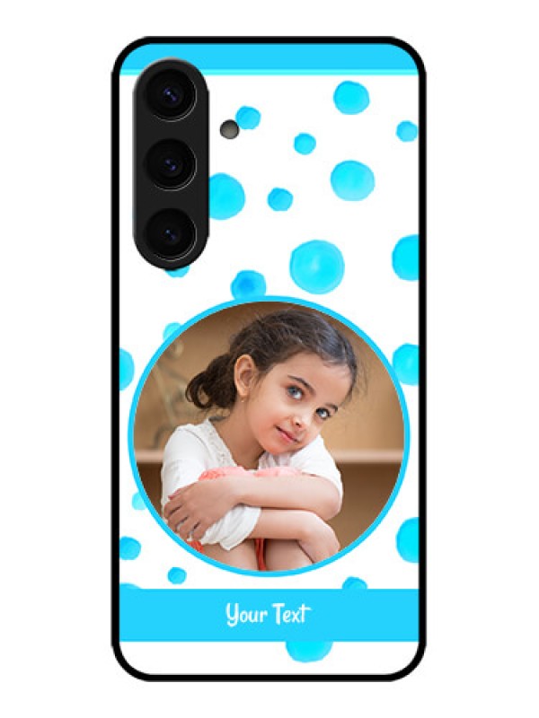 Custom Galaxy S24 5G Custom Metal Phone CaseBlue Bubbles Pattern Design