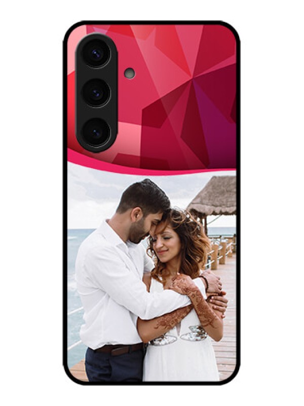 Custom Galaxy S24 5G Custom Metal Phone CaseRed Abstract Design