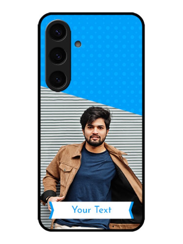 Custom Galaxy S24 5G Custom Metal Phone CaseSimple Blue Color Design