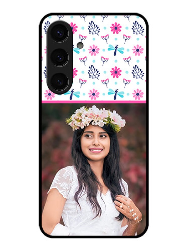 Custom Galaxy S24 5G Custom Metal Phone CaseColorful Flower Design