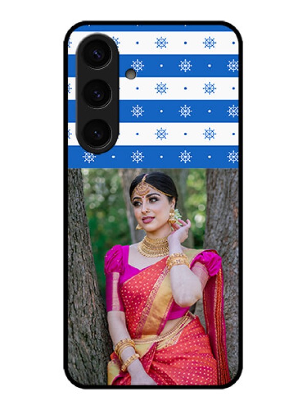 Custom Galaxy S24 5G Custom Metal Phone CaseSnow Pattern Design