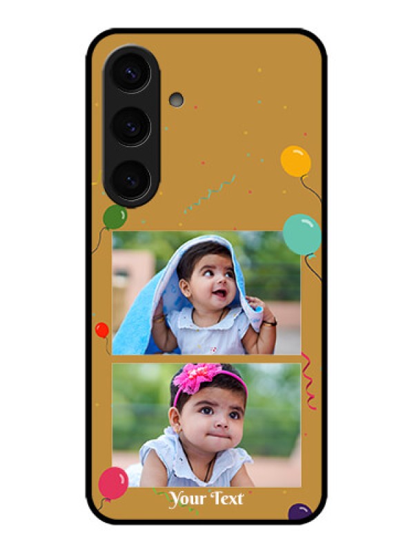 Custom Galaxy S24 5G Custom Metal Phone CaseImage Holder With Birthday Celebrations Design