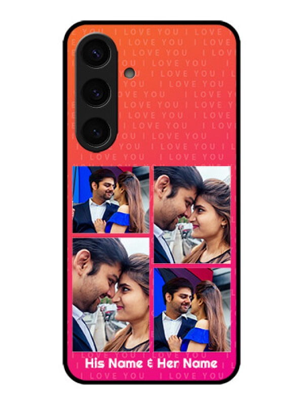 Custom Galaxy S24 5G Custom Metal Phone CaseI Love You Pink Design