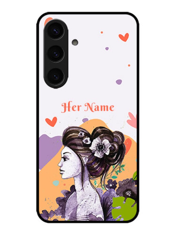 Custom Galaxy S24 5G Custom Metal Phone CaseWoman And Nature Design