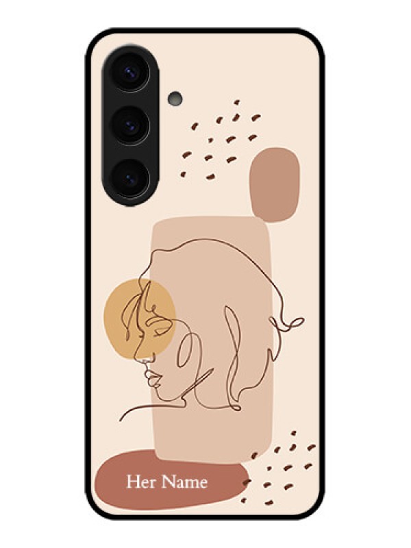 Custom Galaxy S24 5G Custom Metal Phone CaseCalm Woman Line Art Design