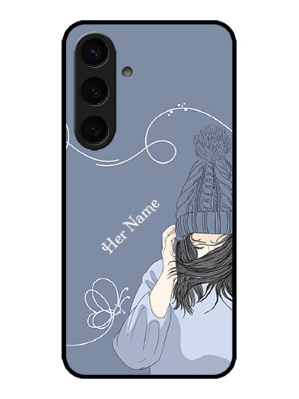 Custom Galaxy S24 5G Custom Metal Phone CaseGirl In Winter Outfit Design