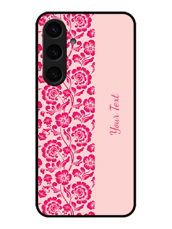 Custom Galaxy S24 5G Custom Metal Phone CaseAttractive Floral Pattern Design