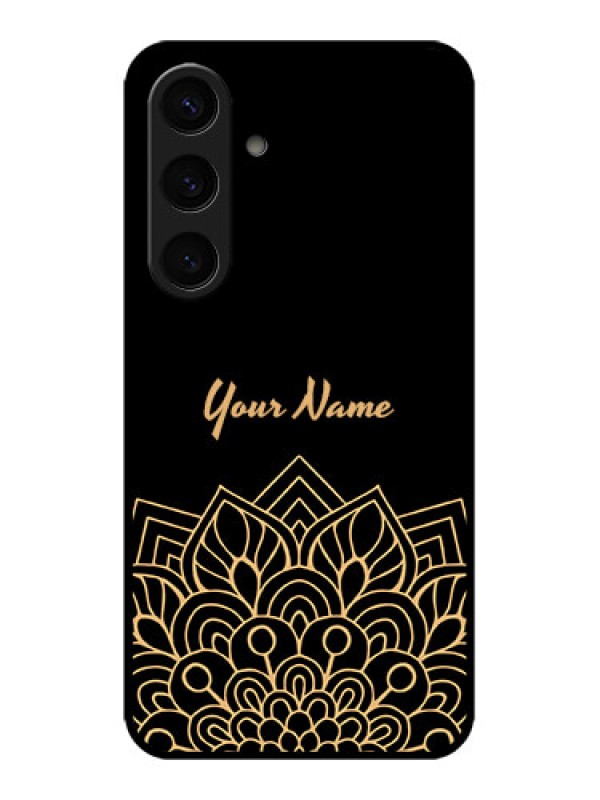 Custom Galaxy S24 5G Custom Metal Phone CaseGolden Mandala Design