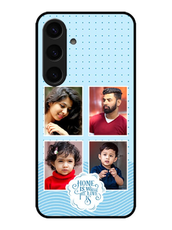 Custom Galaxy S24 5G Custom Metal Phone CaseCute Love Quote With 4 Pic Upload Design