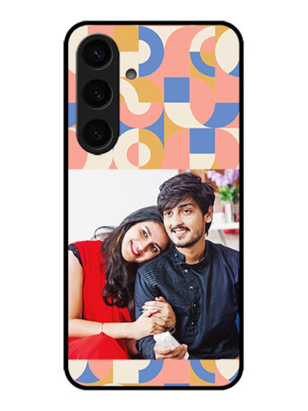 Custom Galaxy S24 5G Custom Metal Phone CaseSemi - Circle Maze Pattern Design