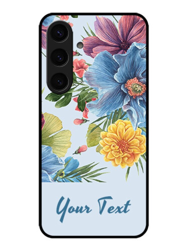 Custom Galaxy S24 5G Custom Metal Phone CaseStunning Watercolored Flowers Painting Design