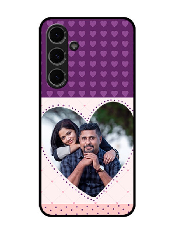 Custom Samsung Galaxy S24 Fe 5G Custom Metal Phone Case - Violet Love Dots Design