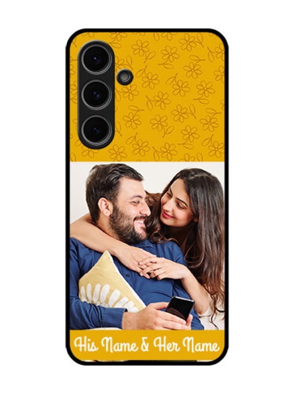 Custom Samsung Galaxy S24 Fe 5G Custom Metal Phone Case - Yellow Floral Design