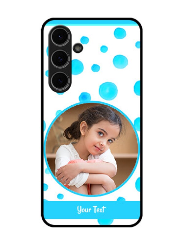 Custom Samsung Galaxy S24 Fe 5G Custom Metal Phone Case - Blue Bubbles Pattern Design