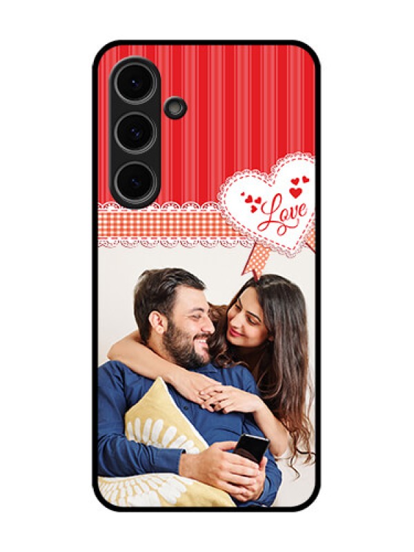 Custom Samsung Galaxy S24 Fe 5G Custom Metal Phone Case - Red Love Pattern Design