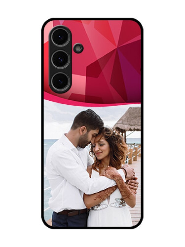 Custom Samsung Galaxy S24 Fe 5G Custom Metal Phone Case - Red Abstract Design