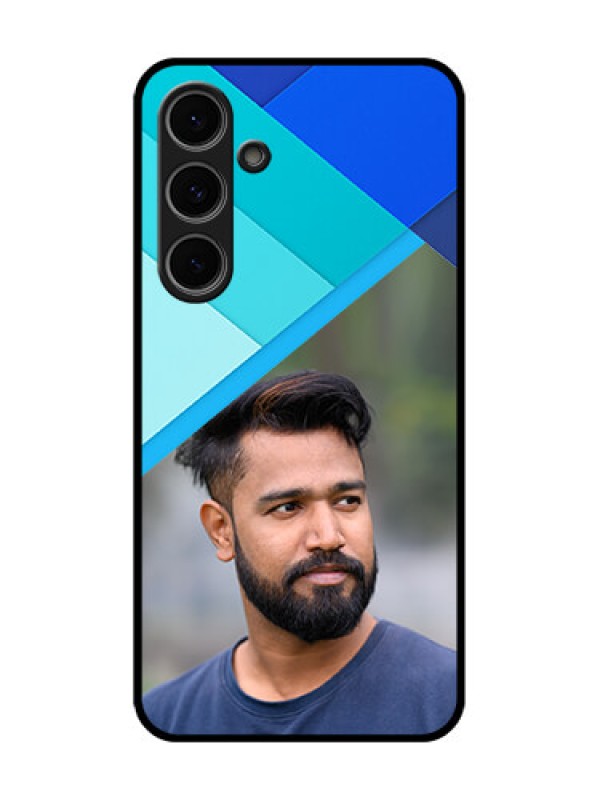 Custom Samsung Galaxy S24 Fe 5G Custom Metal Phone Case - Blue Pattern Design