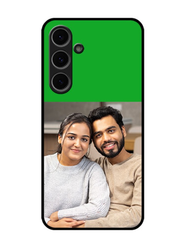 Custom Samsung Galaxy S24 Fe 5G Custom Metal Phone Case - Green Pattern Design