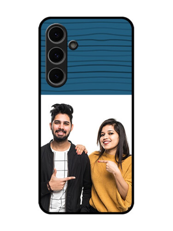 Custom Samsung Galaxy S24 Fe 5G Custom Metal Phone Case - Blue Pattern Cover Design