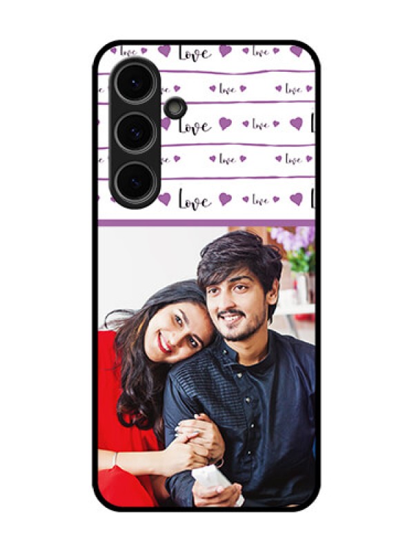Custom Samsung Galaxy S24 Fe 5G Custom Metal Phone Case - Couples Heart Design
